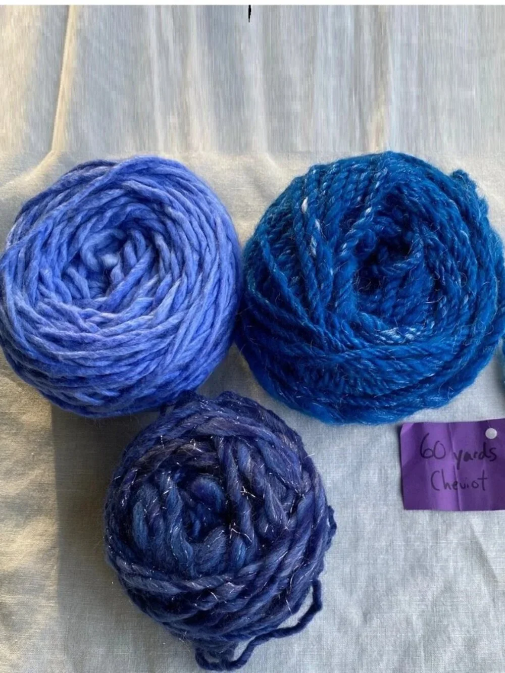 Lot of 11 blue green yarn skeins Merino wool cotton angora bamboo handspun